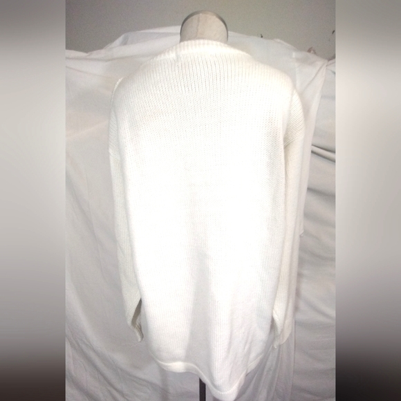 Vintage beaded sweater, Vintage, Crew Neck White,  Knit, Women, Pearls, XL - Picture 8 of 16